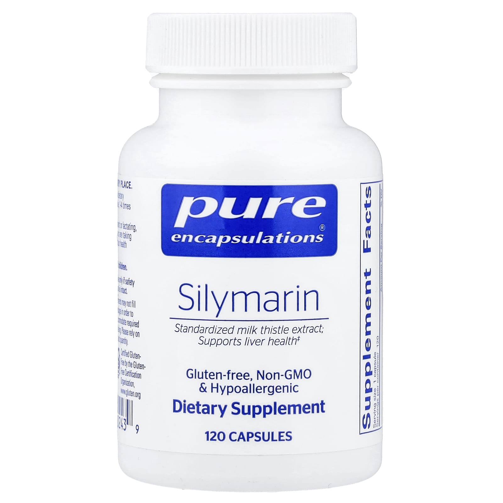 Силимарин Pure Encapsulations, 120 капсул (250 мг на капсулу)