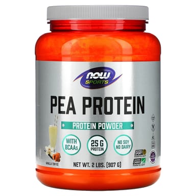 Протеин NOW Foods Sports Pea Vanilla Toffee, 907 г