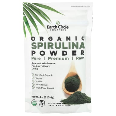 Спирулина Earth Circle Organics Organic Powder, 113.4 г, порошок