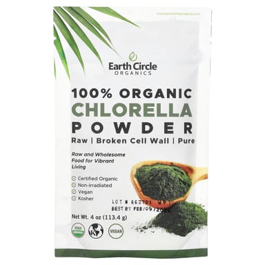 Хлорелла Earth Circle Organics 100% Organic Powder, 113.4 г, порошок