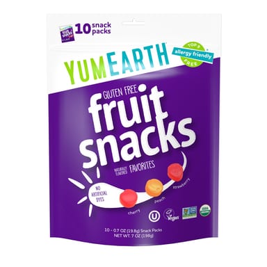 Снек YumEarth Fruit Snacks 10 Packs, оттенок Favorites, 19.8 г