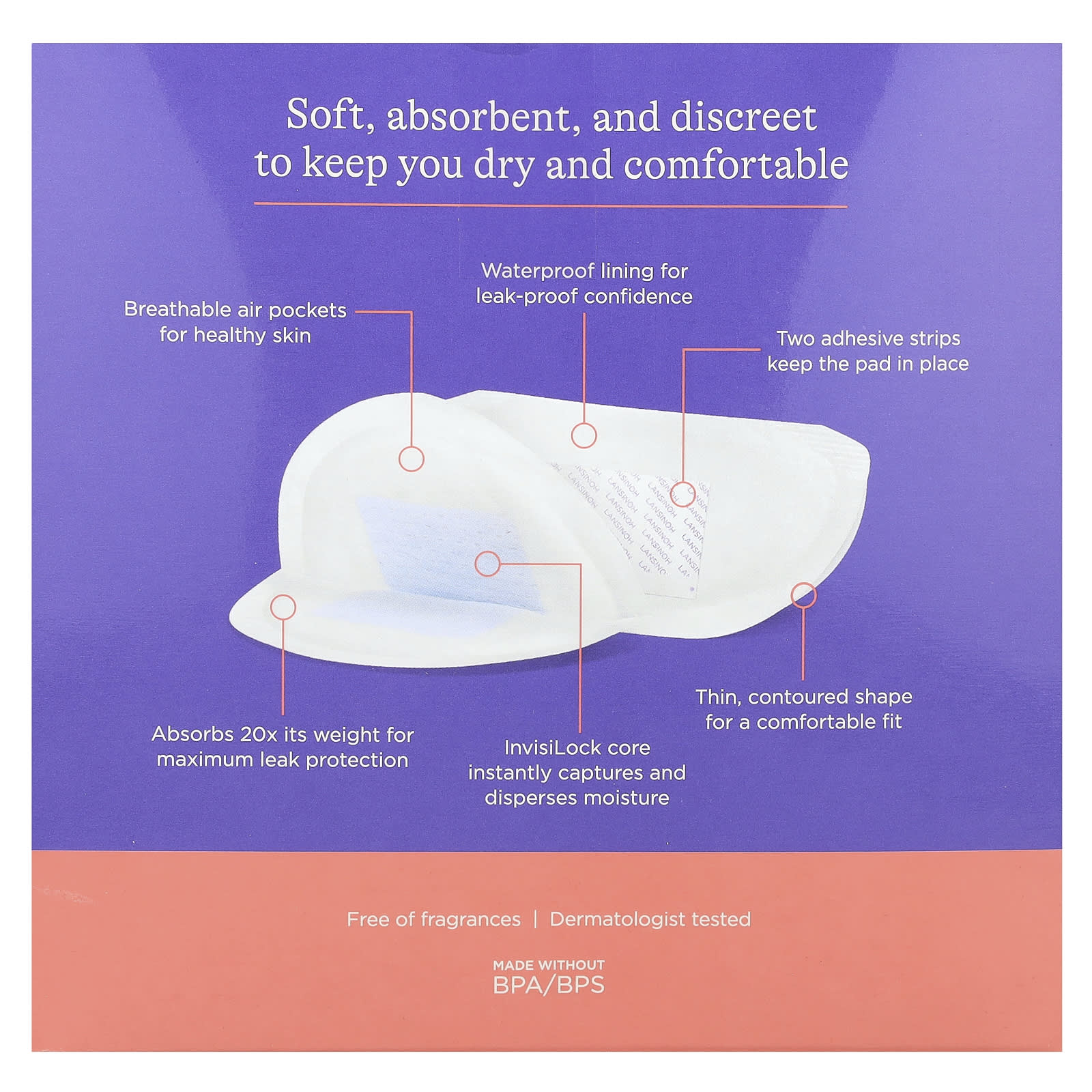 Прокладки Lansinoh Stay Dry Nursing 36 Individually Wrapped — фото 2