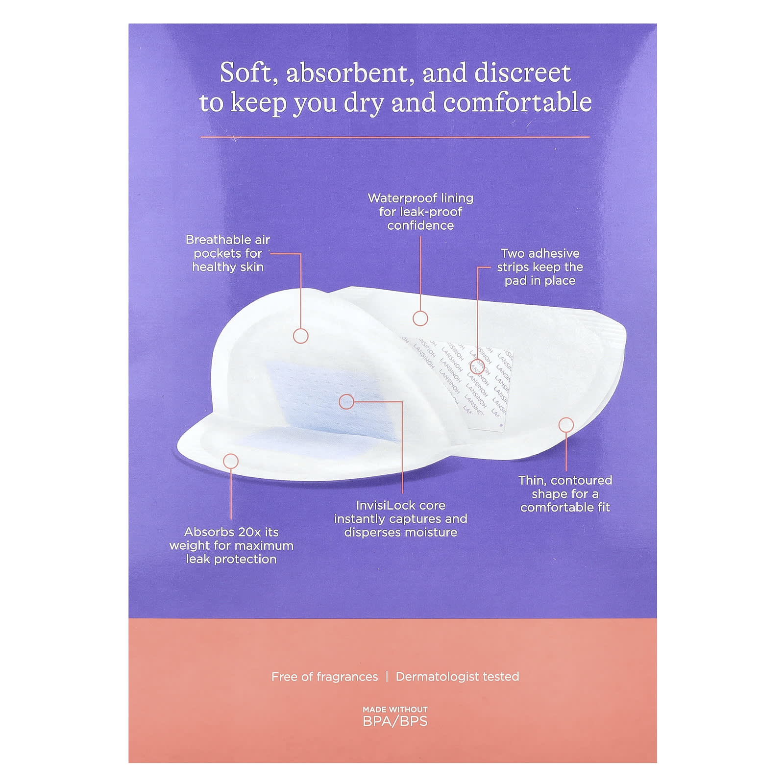 Прокладки Lansinoh Stay Dry Nursing 60 Individually Wrapped — фото 2