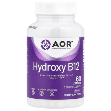 Витамин B12 Advanced Orthomolecular Research AOR Hydroxy B12, 1000 мкг, 60 пастилок
