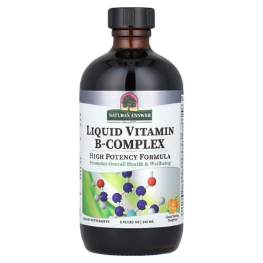 Комплекс витаминов B Nature's Answer Liquid Vitamin B-Complex, вкус Tangerine, 240 мл, жидкая форма