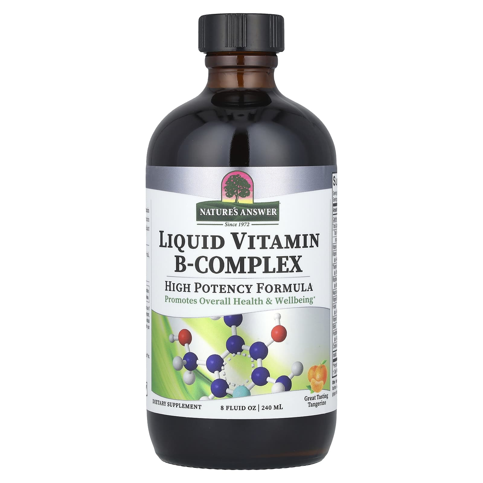 Комплекс витаминов B Nature's Answer Liquid Vitamin B-Complex, вкус Tangerine, 240 мл, жидкая форма