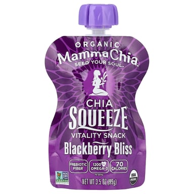 Снек Mamma Chia Organic Chia Squeeze® Vitality Blackberry Bliss 8 Squeezes, 99 г