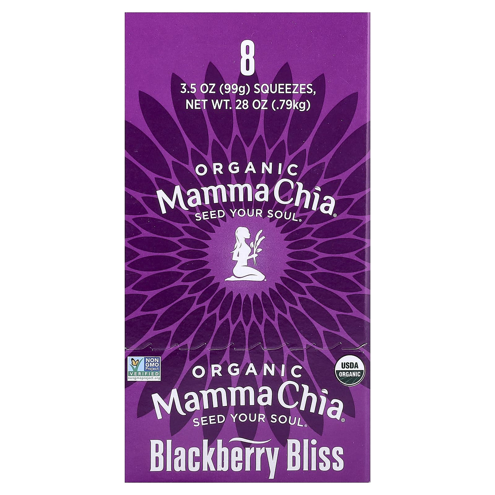 Снек Mamma Chia Organic Chia Squeeze® Vitality Blackberry Bliss 8 Squeezes, 99 г — фото 2