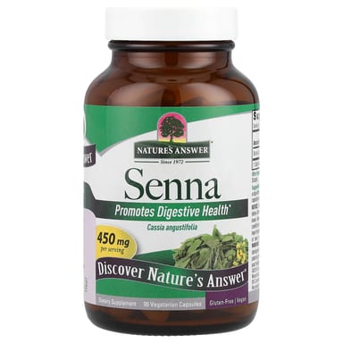 Листья сенны Nature's Answer, 450 мг, 90 растительных капсул