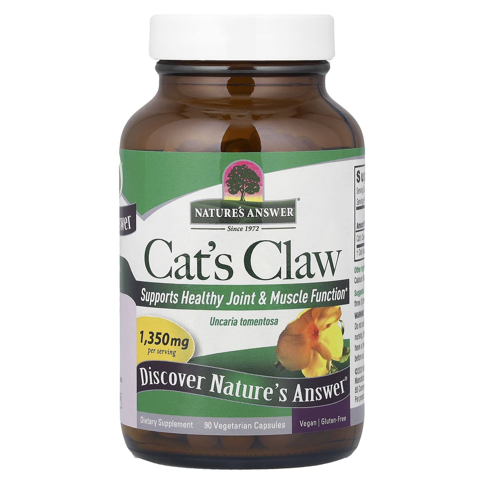 Кошачий коготь Nature's Answer, 450 мг, 90 растительных капсул