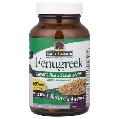 Пажитник Nature's Answer, 600 мг, 90 растительных капсул