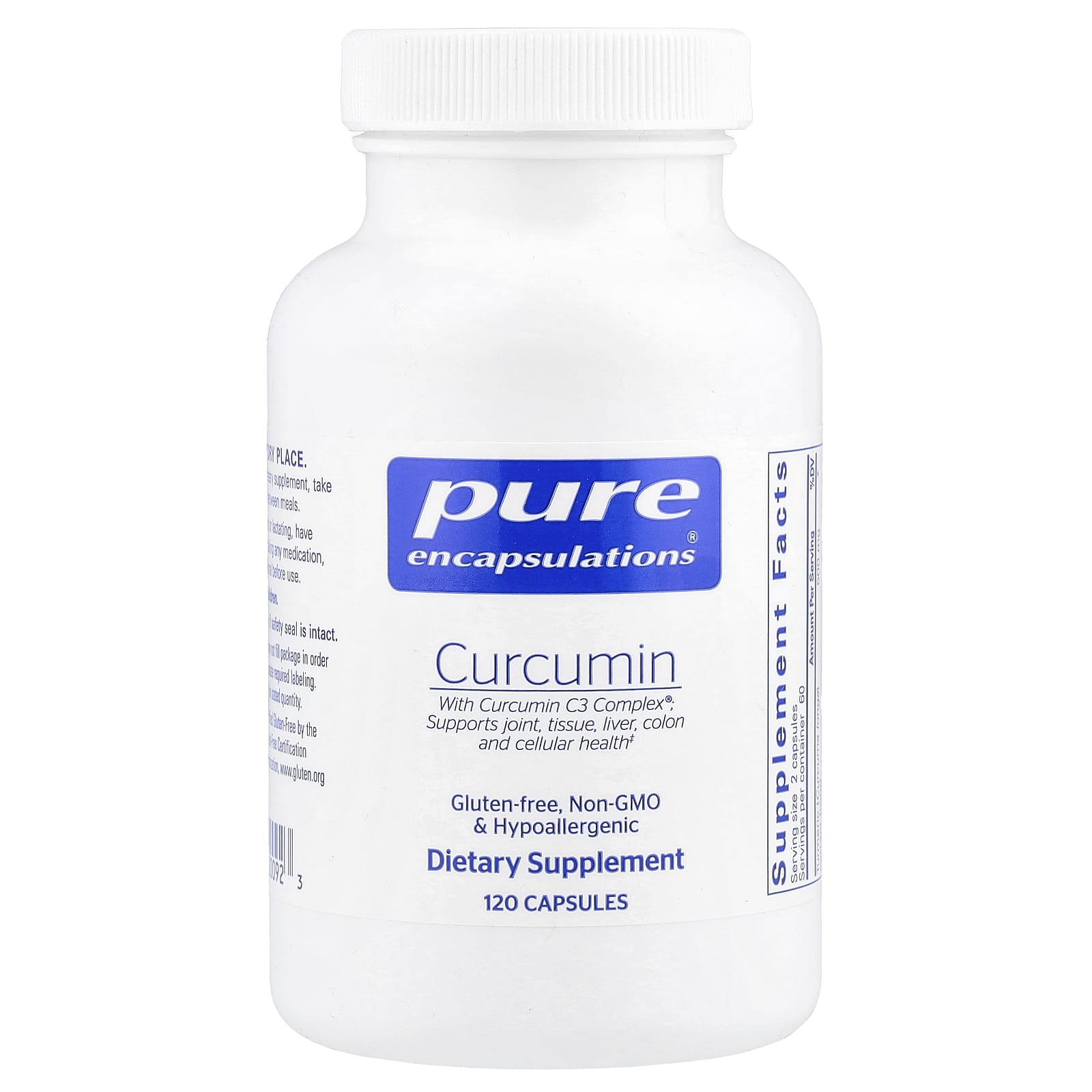 Куркумин Pure Encapsulations, 250 мг, 120 капсул