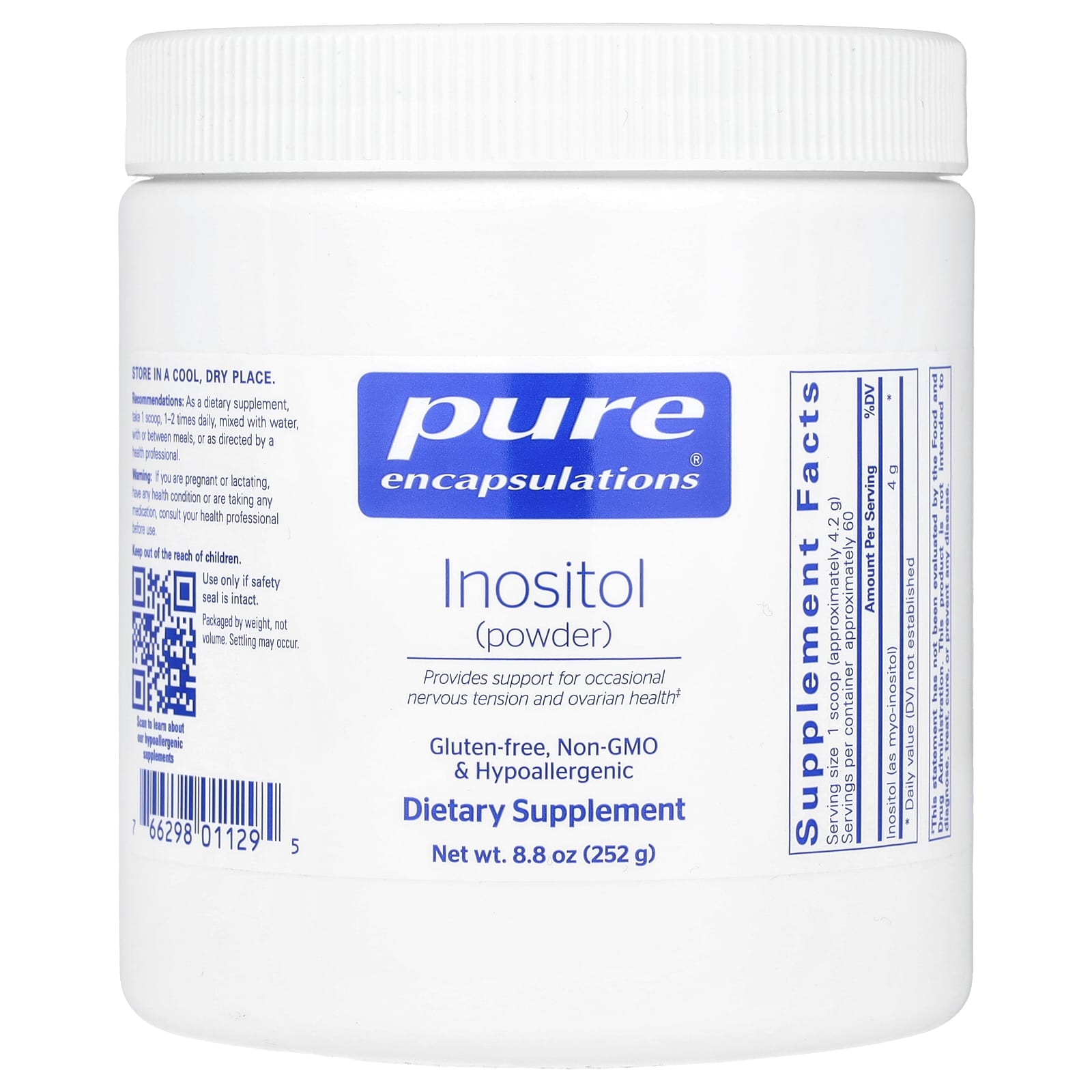 Инозитол Pure Encapsulations Powder, 252 г, порошок