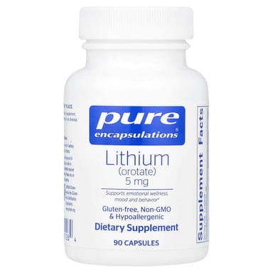 Литий (оротат) Pure Encapsulations, 5 мг, 90 капсул