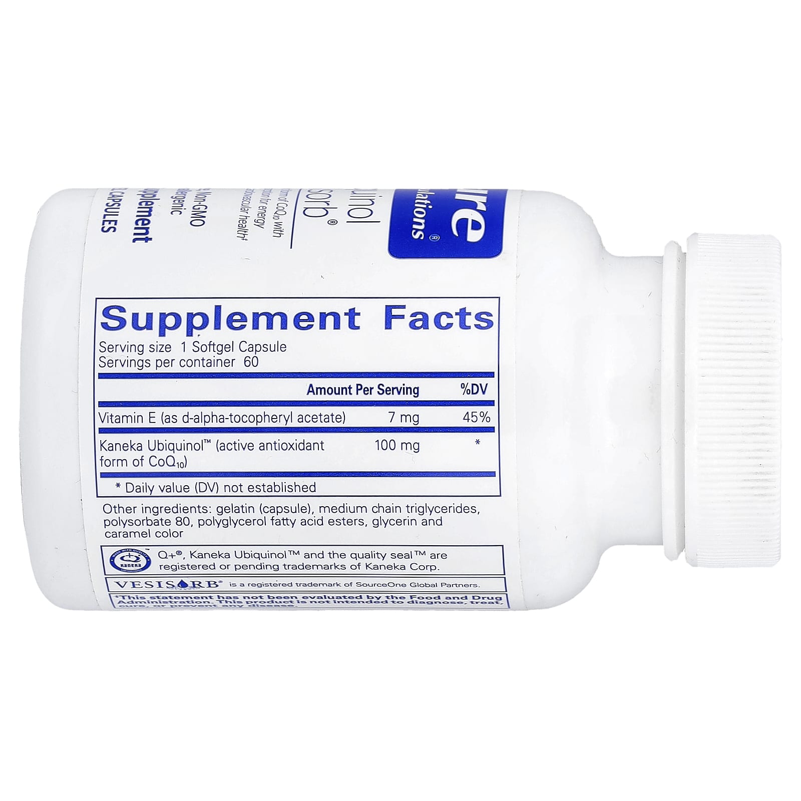 Убихинол Pure Encapsulations VESIsorb®, 60 мягких капсул