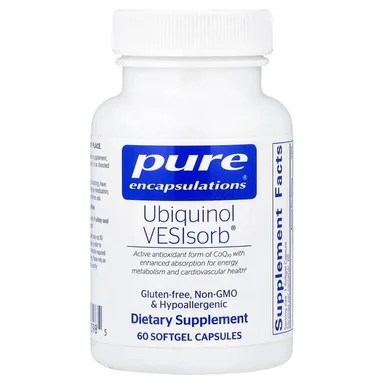 Фото товара: Убихинол Pure Encapsulations VESIsorb®, 60 мягких капсул