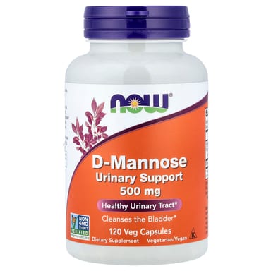 D-манноза NOW Foods D-Mannose, 500 мг, 120 растительных капсул