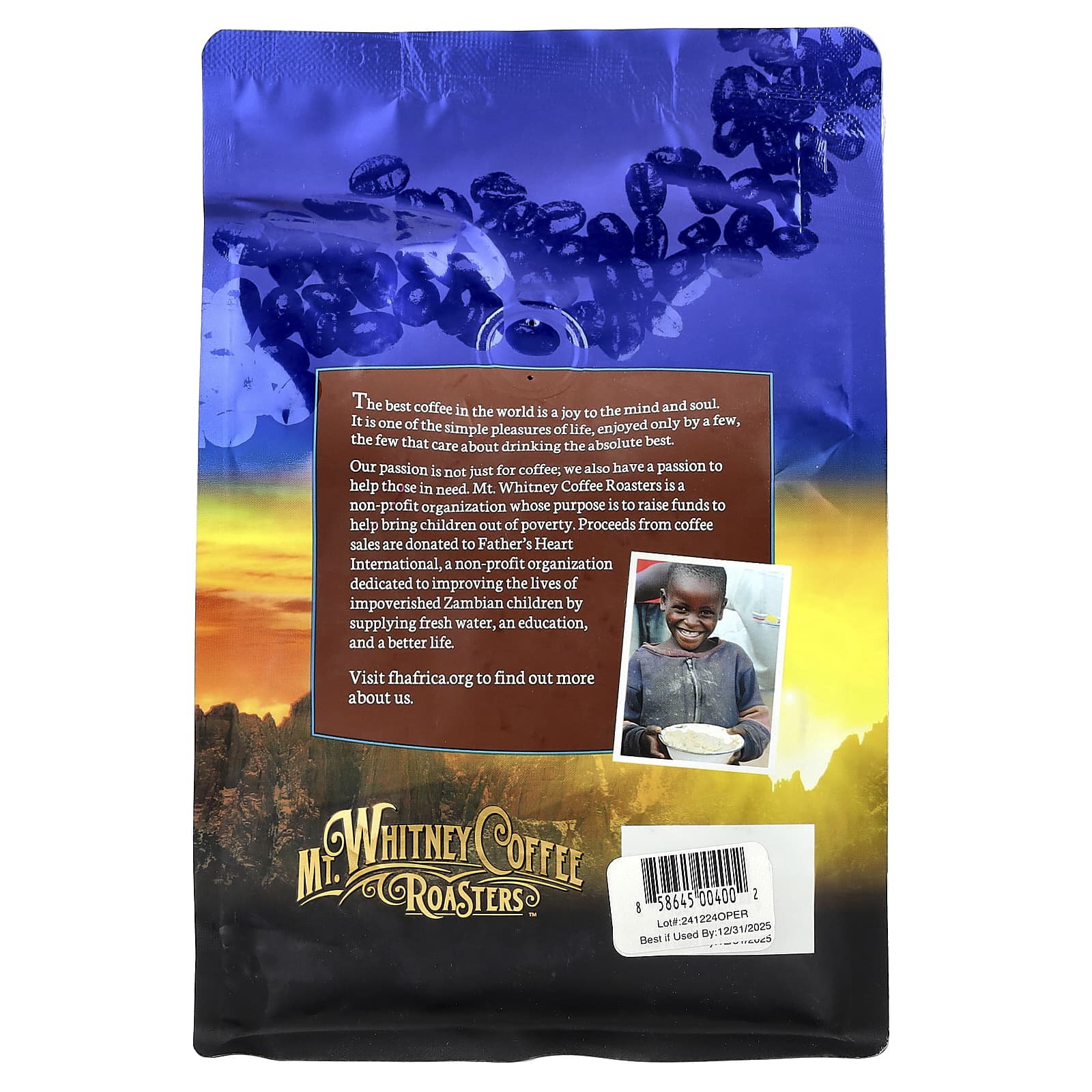 Кофе Mt. Whitney Coffee Roasters Organic Peru Whole Bean Medium Roast, 340 г — фото 2