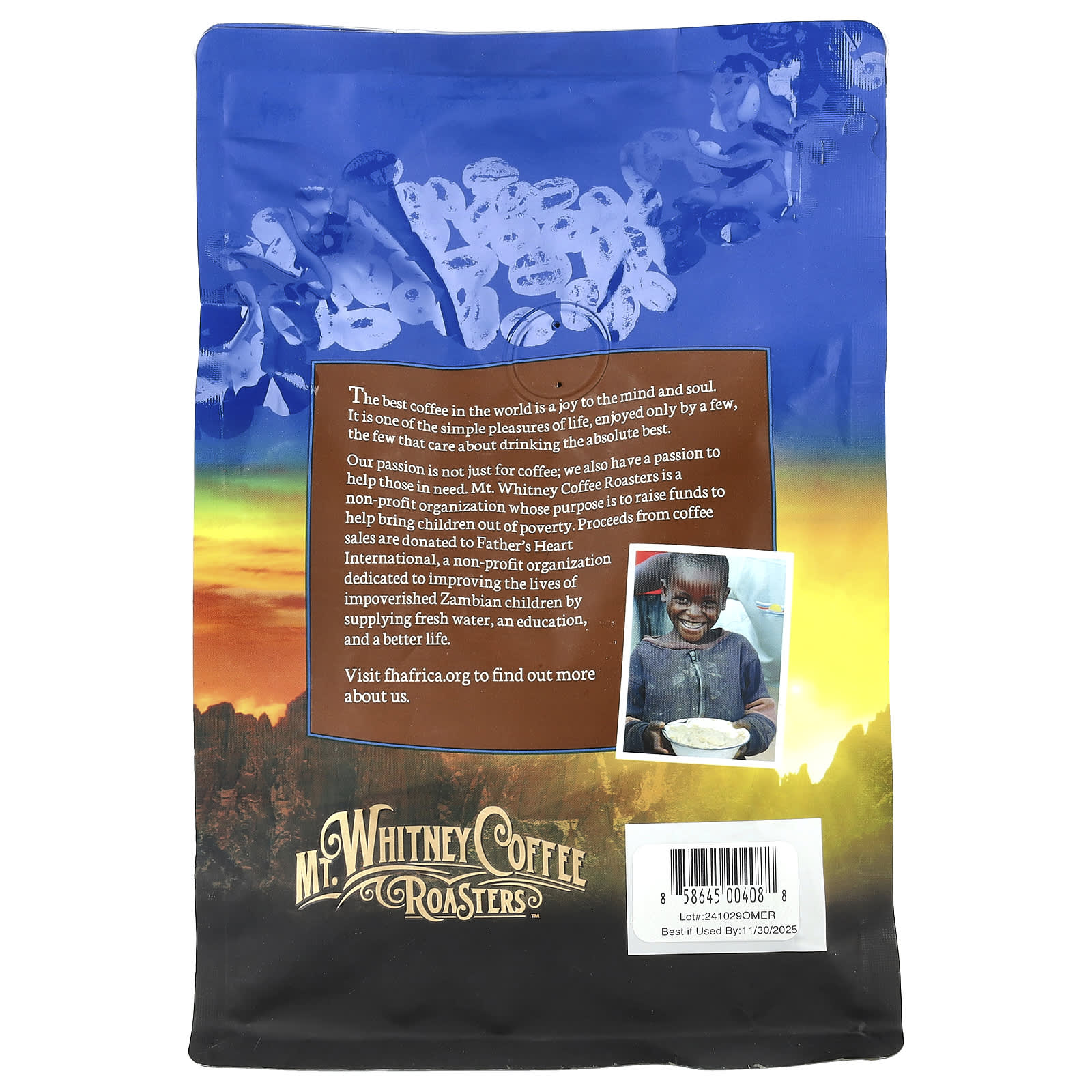 Кофе Mt. Whitney Coffee Roasters Organic Mammoth Espresso Whole Bean Dark Roast, 340 г — фото 2