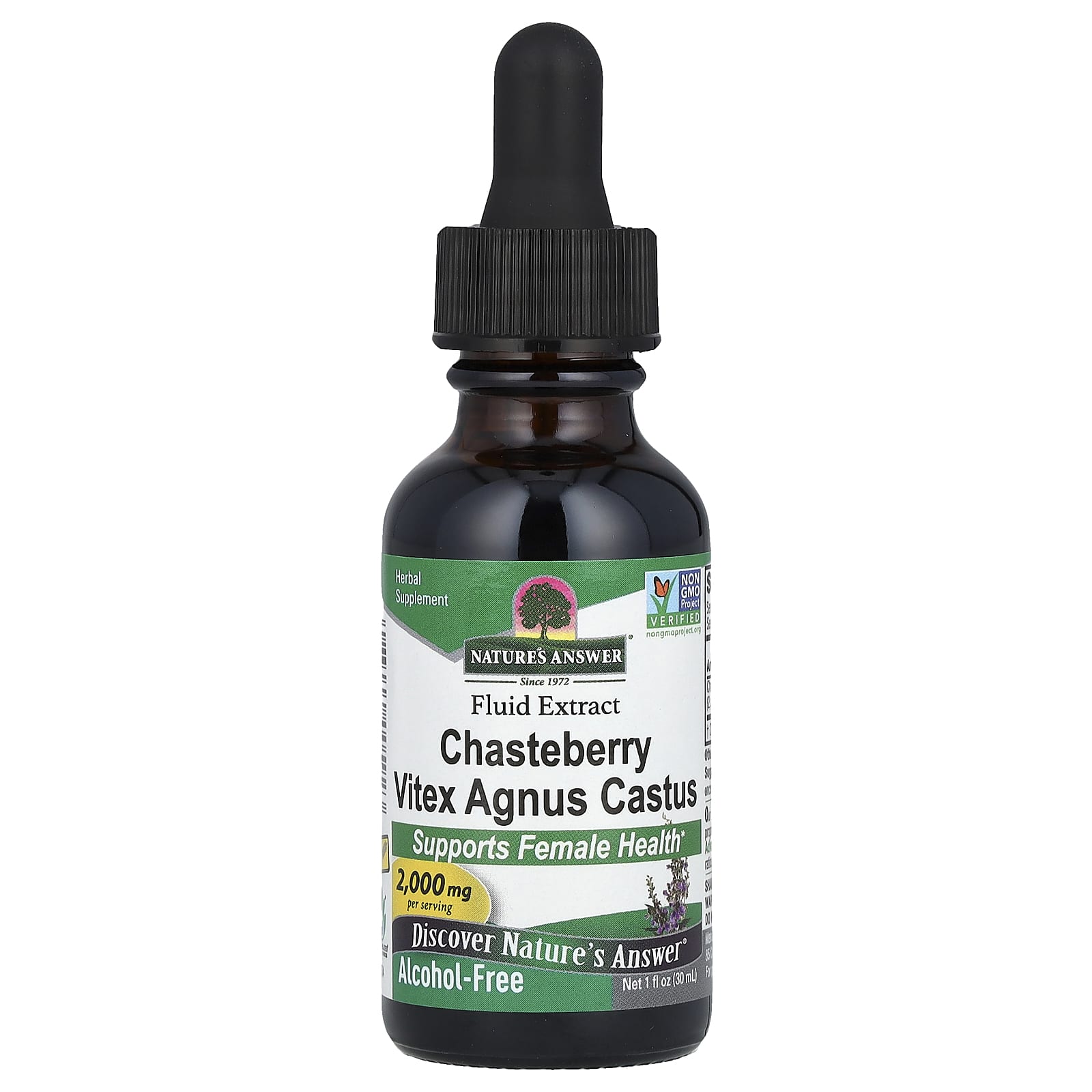 Витекс Nature's Answer Fluid Extract, вкус Chasteberry Vitex Agnus Castus, 2000 мг, 30 мл