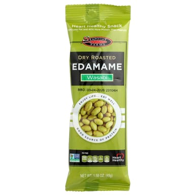 Сухарики из эдамаме Seapoint Farms, васаби, 12 упаковок по 45 г