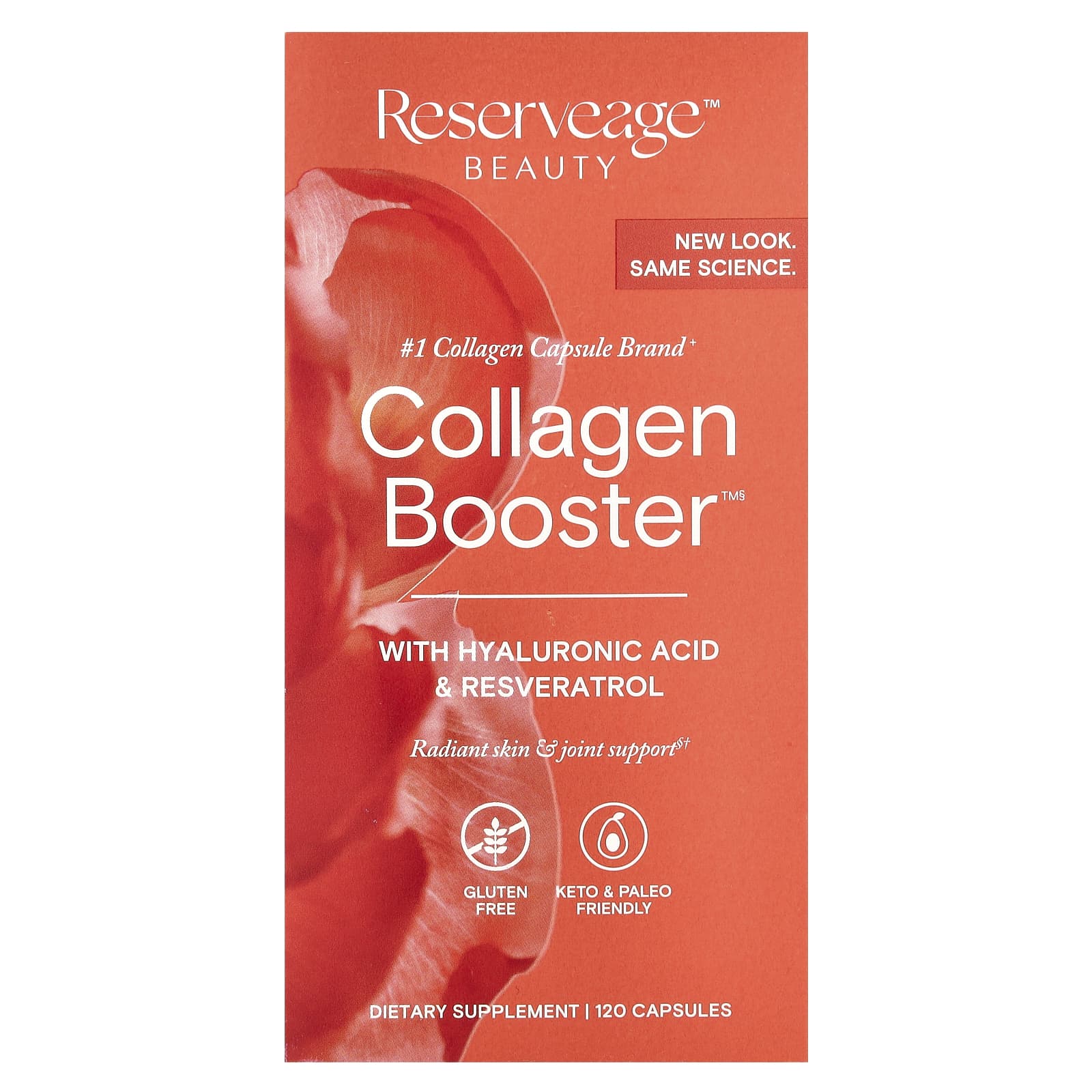 Гиалуроновая кислота Reserveage Beauty Collagen Booster™ with & Resveratrol, 120 капсул — фото 2