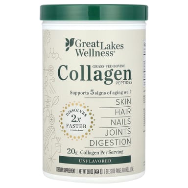 Коллаген Great Lakes Wellness Grass-Fed Bovine Peptides, оттенок Unflavored, 454 г