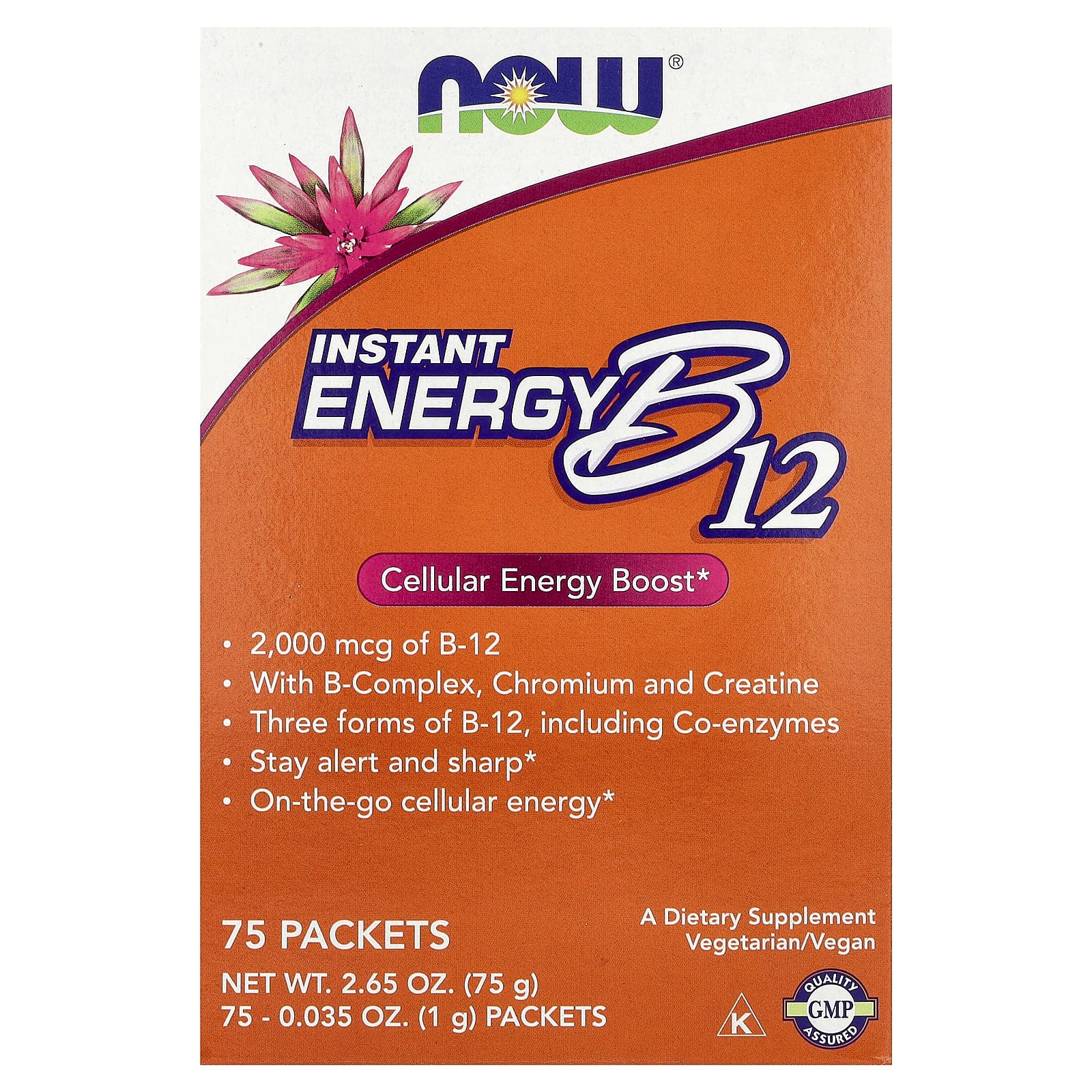 Комплекс Energy NOW Foods Instant B12, оттенок 75 Packets, 1 г, саше — фото 2