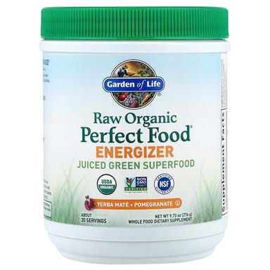 Гранат Garden of Life Raw Organic Perfect Food® Energizer, Yerba Mate - Pomegranate, 276 г