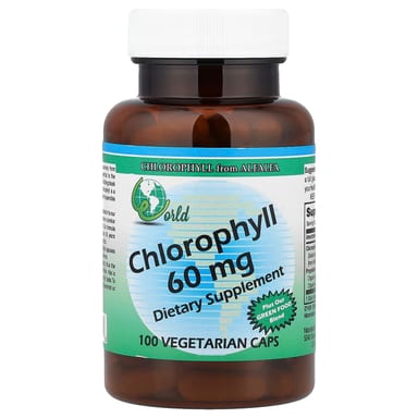 Хлорофилл World Organic, оттенок 100 Vegetarian Caps, 60 мг