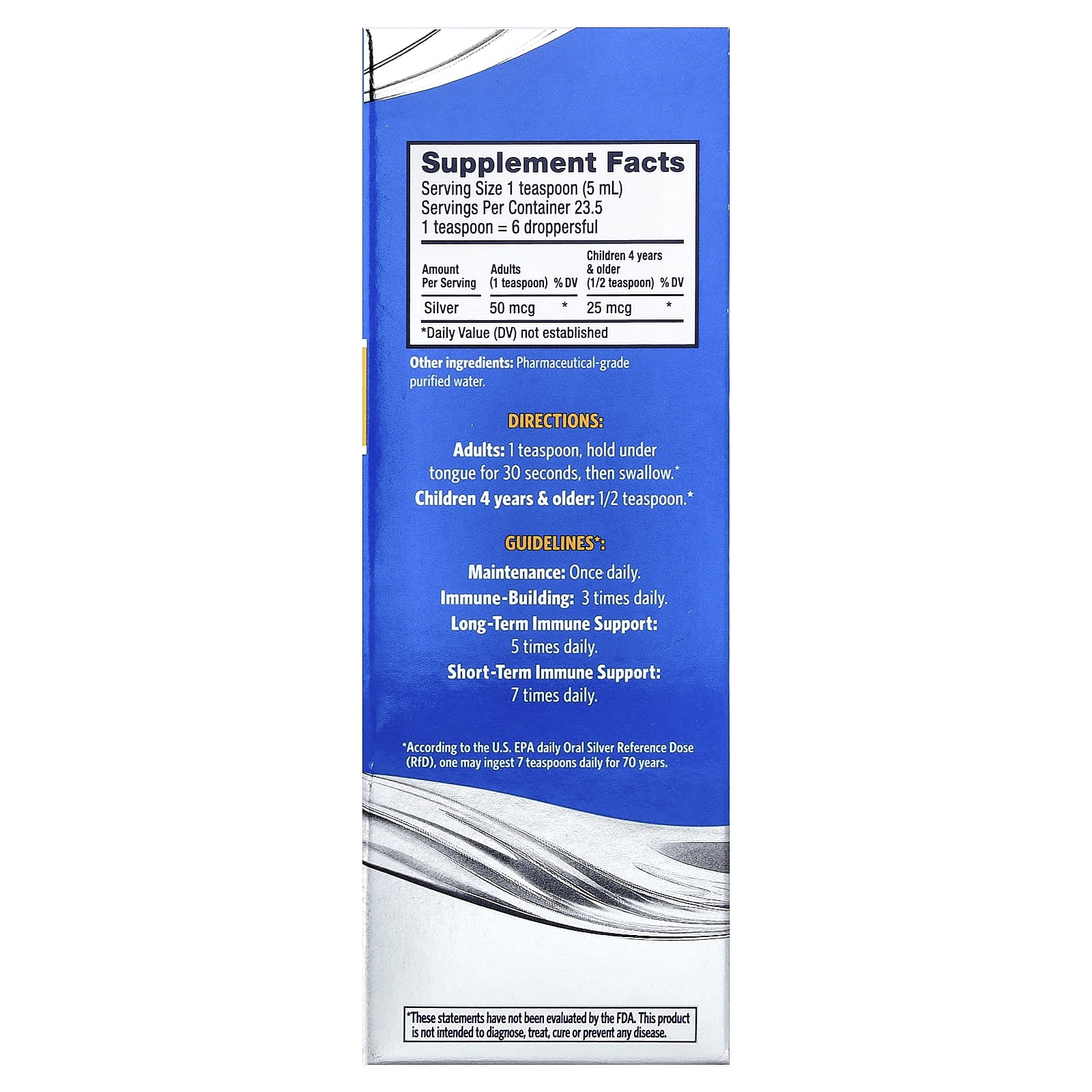 Bio-Active Silver Hydrosol Sovereign Silver Bio-Active Silver Hydrosol™ Immune Support Liquid Drops, 118 мл, жидкая форма — фото 2