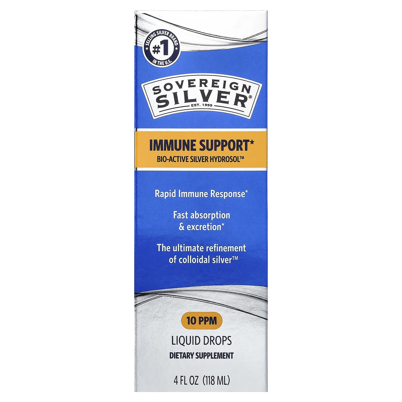 Bio-Active Silver Hydrosol Sovereign Silver Bio-Active Silver Hydrosol™ Immune Support Liquid Drops, 118 мл, жидкая форма — фото 3
