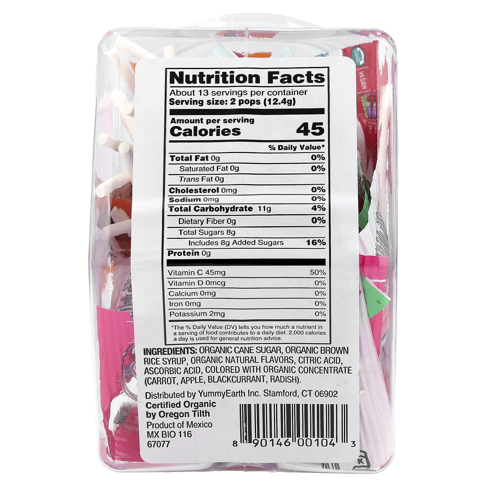 Гранат YumEarth Organic Pops Watermelon Peach Strawberry, 170 г — фото 3