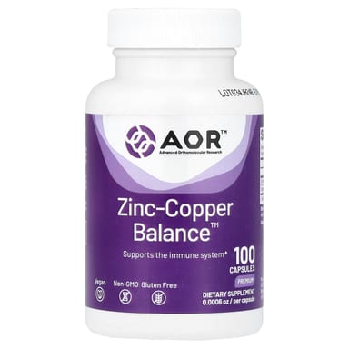 Цинк Advanced Orthomolecular Research AOR -Copper Balance™, 100 капсул