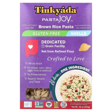 Паста Tinkyada Brown Rice, оттенок Shells, 454 г