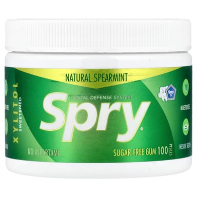 Жевательная резинка Spry без сахара Xlear Spry®® Gum Natural Spearmint 100 Pieces, без сахара