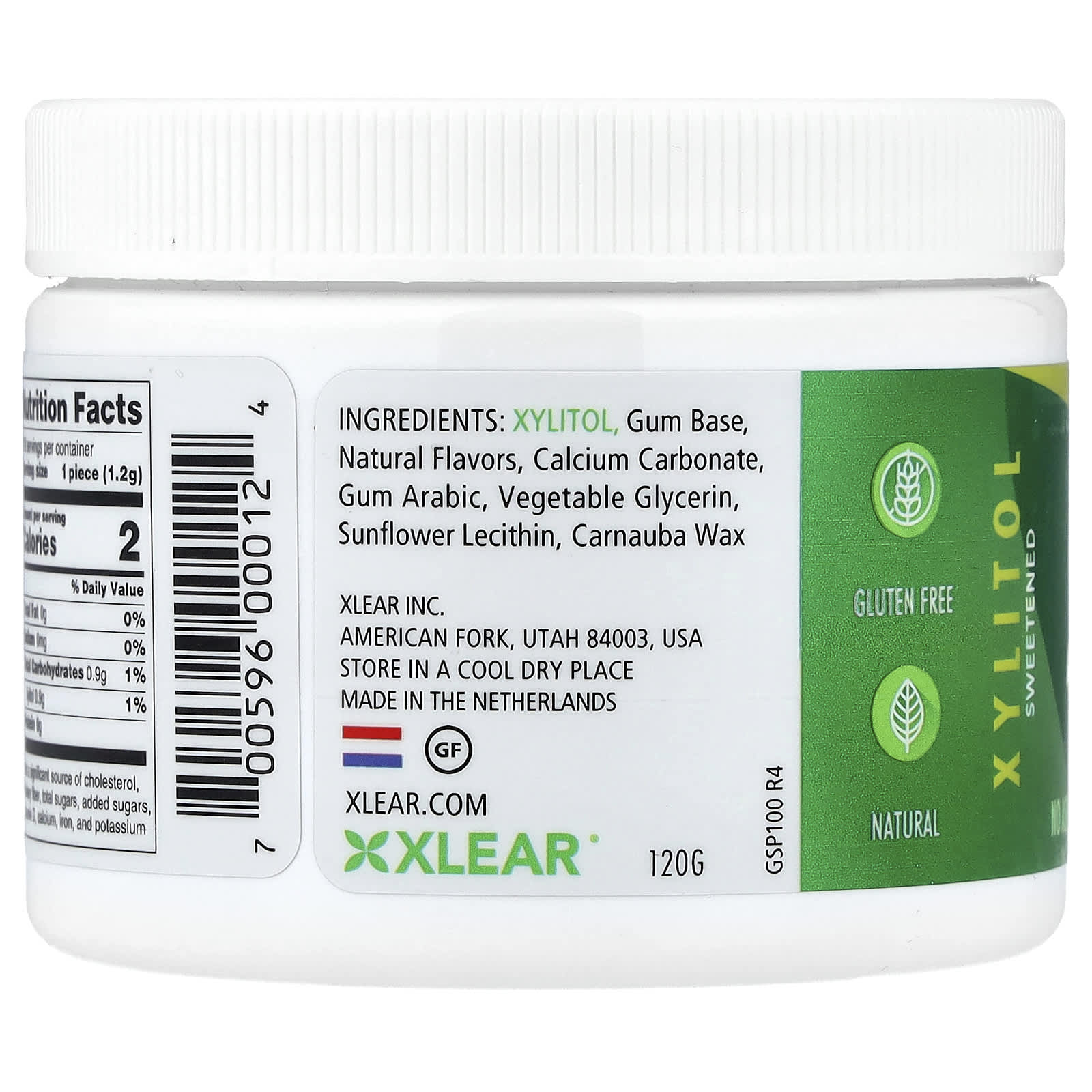 Жевательная резинка Spry без сахара Xlear Spry®® Gum Natural Spearmint 100 Pieces, без сахара — фото 3