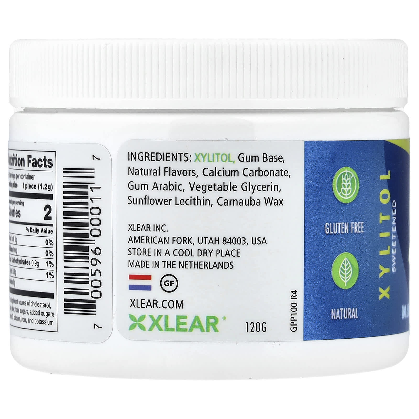 Жевательная резинка Spry без сахара Xlear Spry®® Dental Defense System Gum Natural Peppermint 100 Pieces, без сахара — фото 3