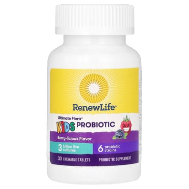 Детский пробиотик Renew Life Ultimate Flora Berry-licious 3 Billion Live Cultures, 30 жевательных таблеток