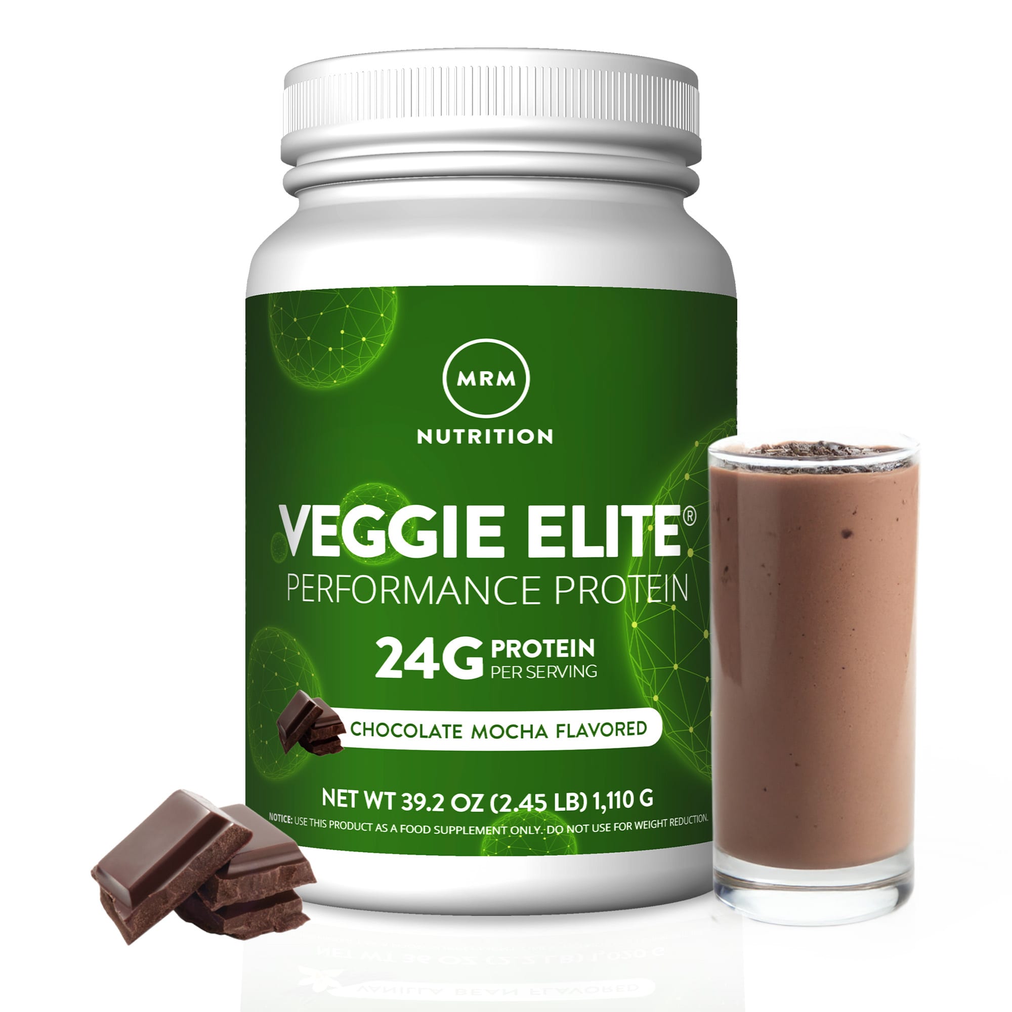 Шоколад MRM Nutrition Veggie Elite® Performance Protein Mocha, 110 г, 2.45 lb — фото 2