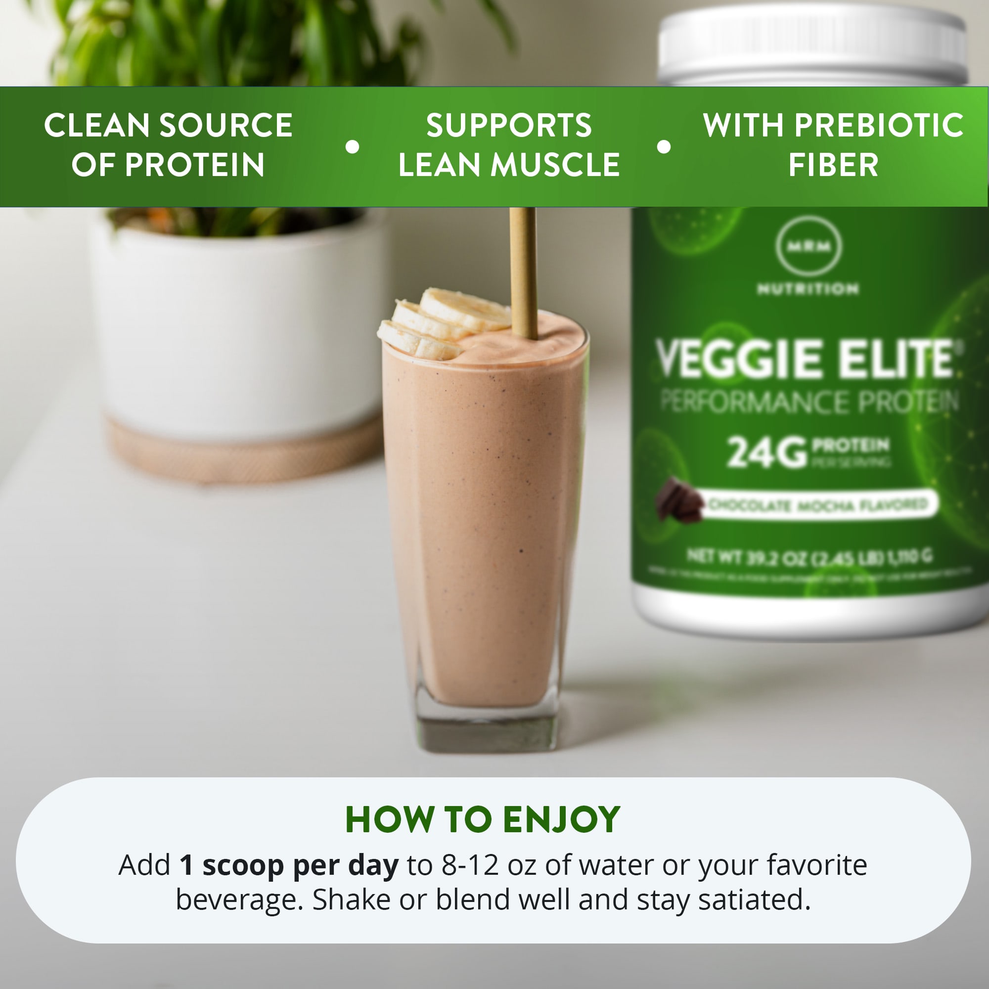 Шоколад MRM Nutrition Veggie Elite® Performance Protein Mocha, 110 г, 2.45 lb — фото 4