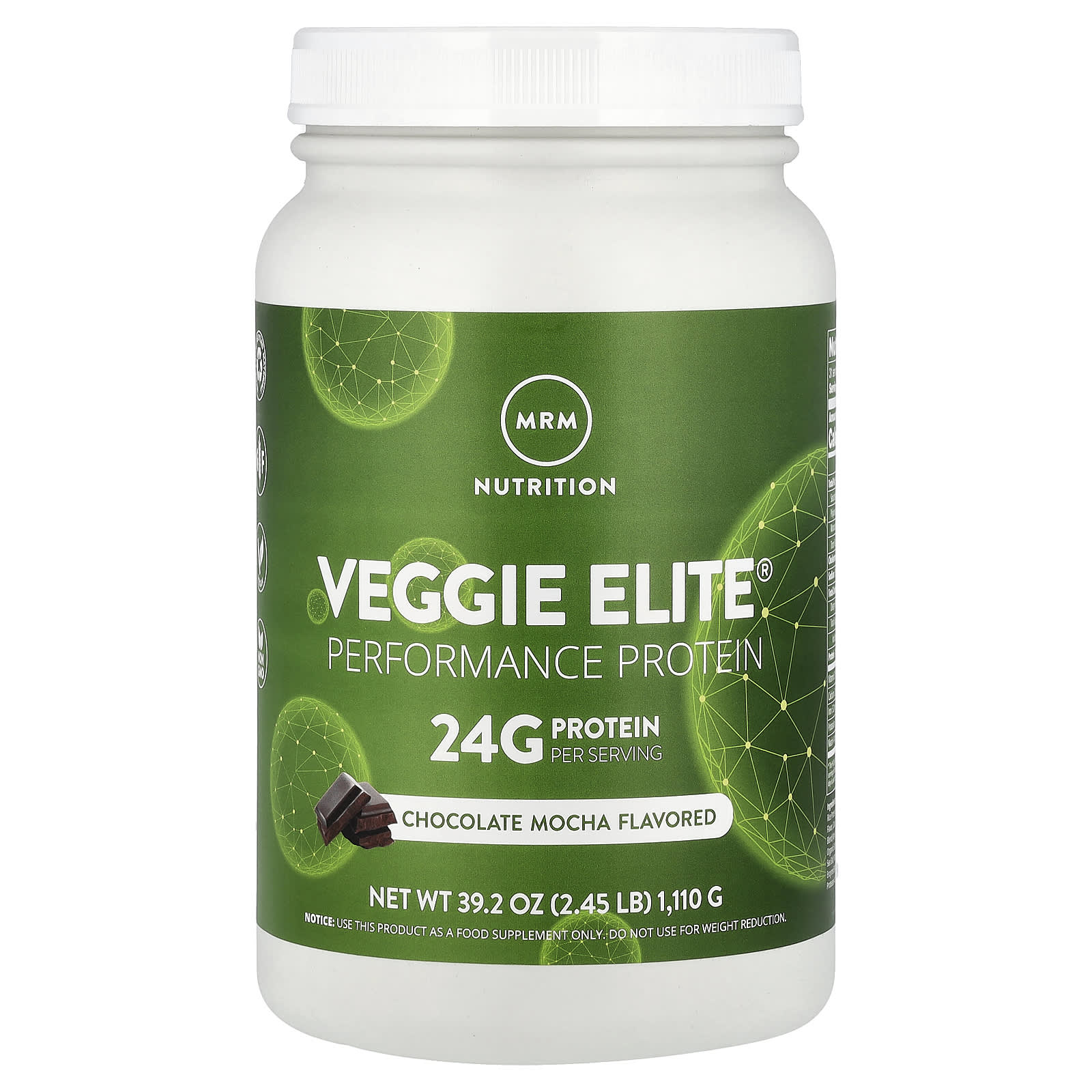 Шоколад MRM Nutrition Veggie Elite® Performance Protein Mocha, 110 г, 2.45 lb — фото 7