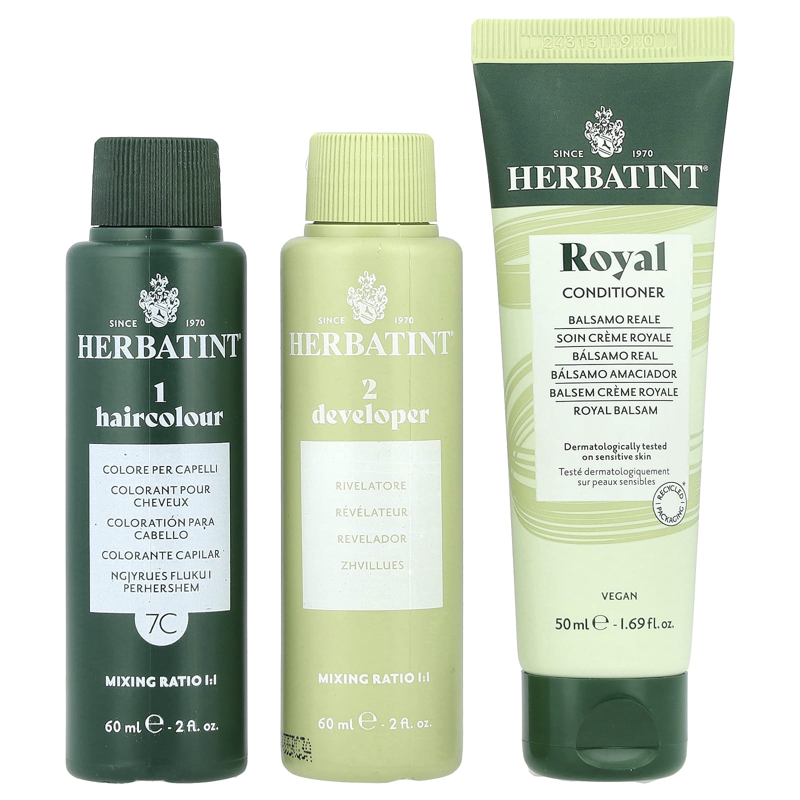 Гель Herbatint Permanent Haircolor 7C Ash Blonde, 170 мл