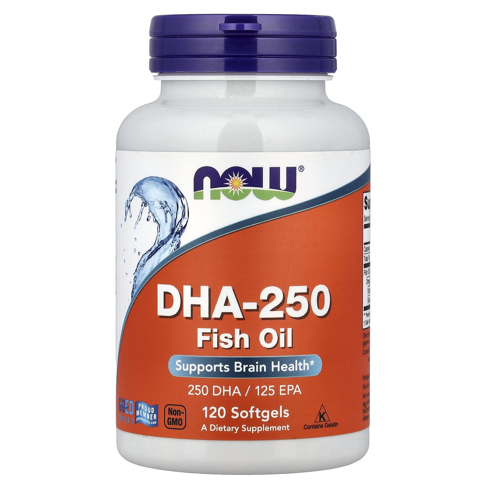Рыбий жир NOW Foods DHA-250, 120 мягких капсул