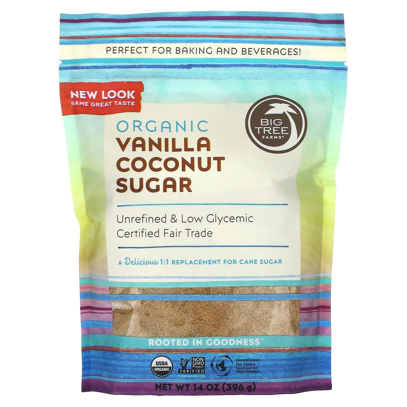 Кокосовый сахар Big Tree Farms Organic Vanilla, 396 г