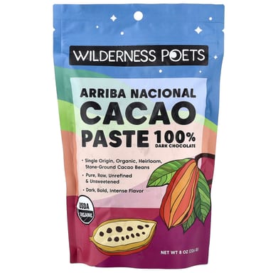Темный шоколад Wilderness Poets Organic Arriba Nacional Cacao Paste, 226 г