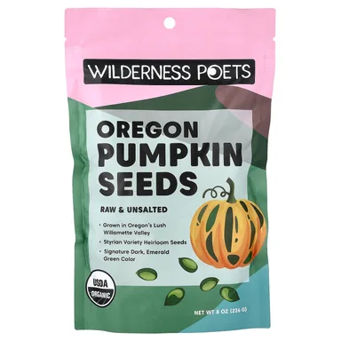 Фото товара: Семена тыквы Wilderness Poets Organic Oregon Raw & Unsalted, 226 г
