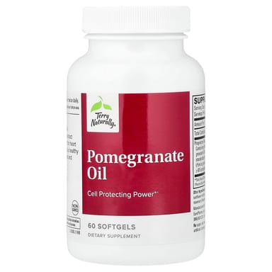 Гранат Terry Naturally, вкус Pomegranate Oil, 60 мягких капсул
