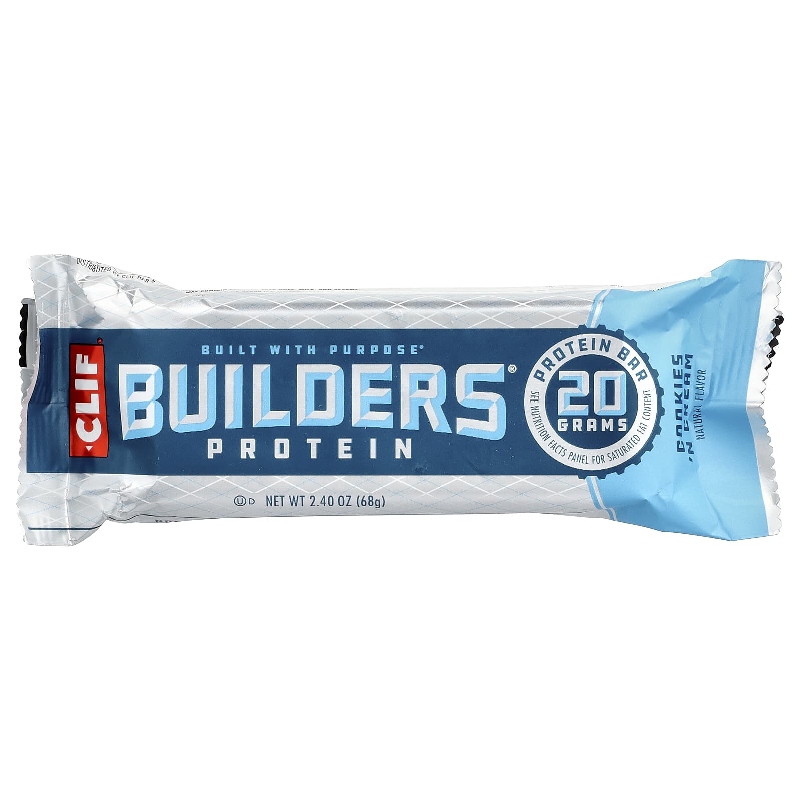 Протеиновый батончик Clif Bar Builders® Cookies N' Cream, 68 г, 12 шт.