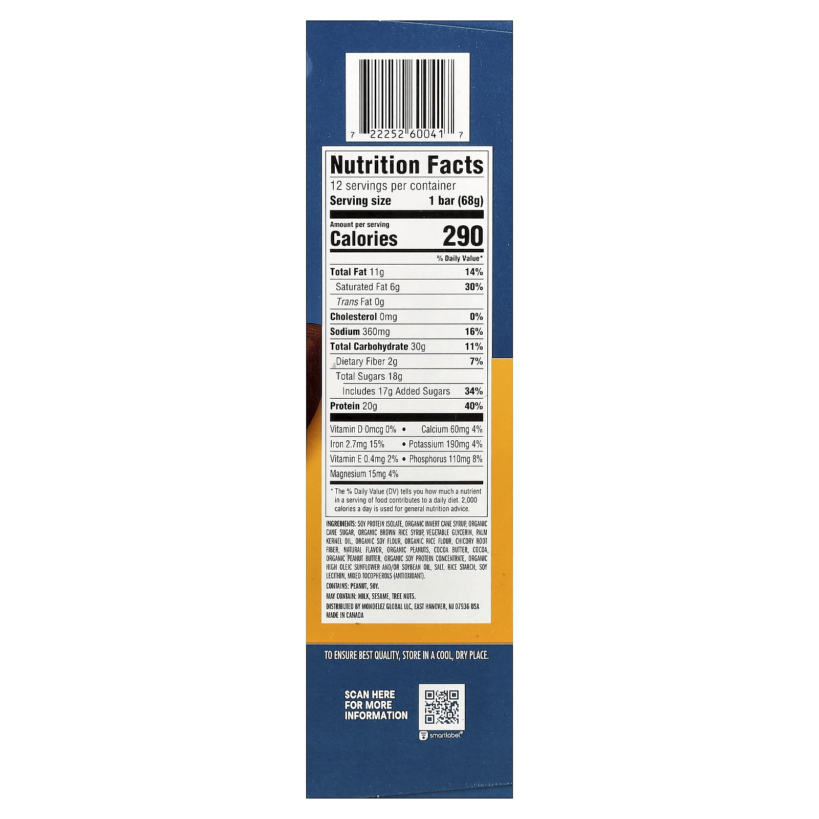 Арахисовая паста Clif Bar Builders® Protein Bar, вкус Chocolatey Peanut Butter, 68 г, 12 шт., батончик — фото 3